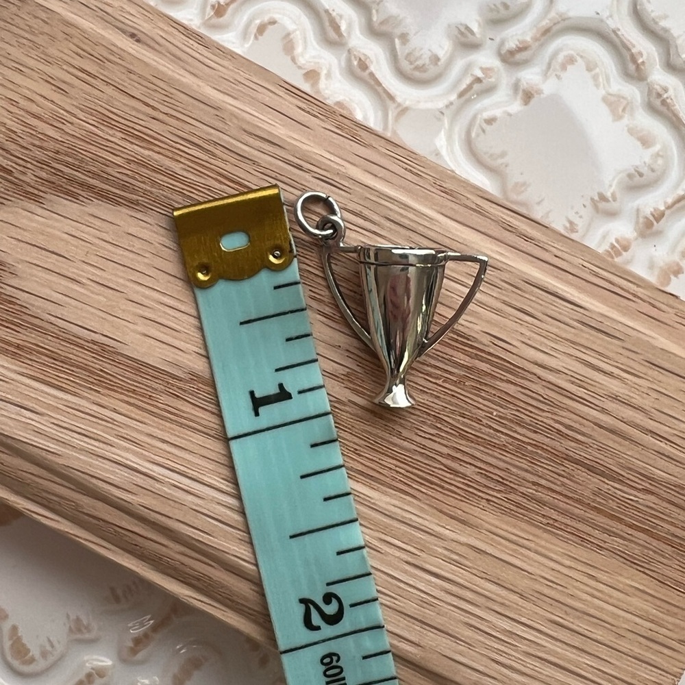 Sterling Silver Trophy Cup Charm Pendant 925 - Picture 8 of 9